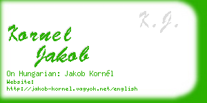 kornel jakob business card